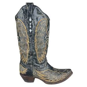 Corral Women's Black Brown Wings And Cross Western Cowgirl Boots Size US 9.5